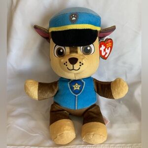 Beanie Baby Ty 9 Inch Chase Police Pup Plush Toy - Blue and Brown